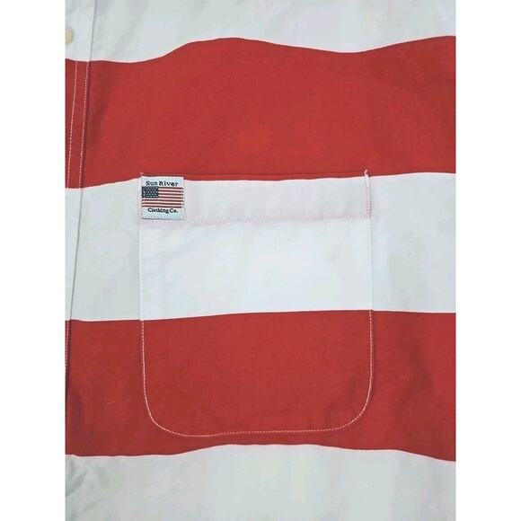 Vntg. American Flag Short Sleeve Buttons Shirt~Mens Size L~Sun River Clothing Co - Picture 9 of 11